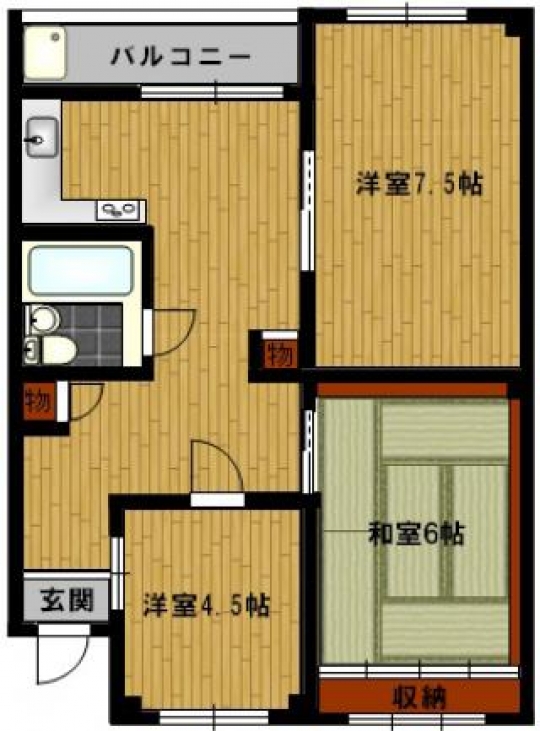 間取り図 - ◆ichigao st. 2 min. walk!! monthly rent 30,000 yen for a female◆} - ルームシェアルームメイト