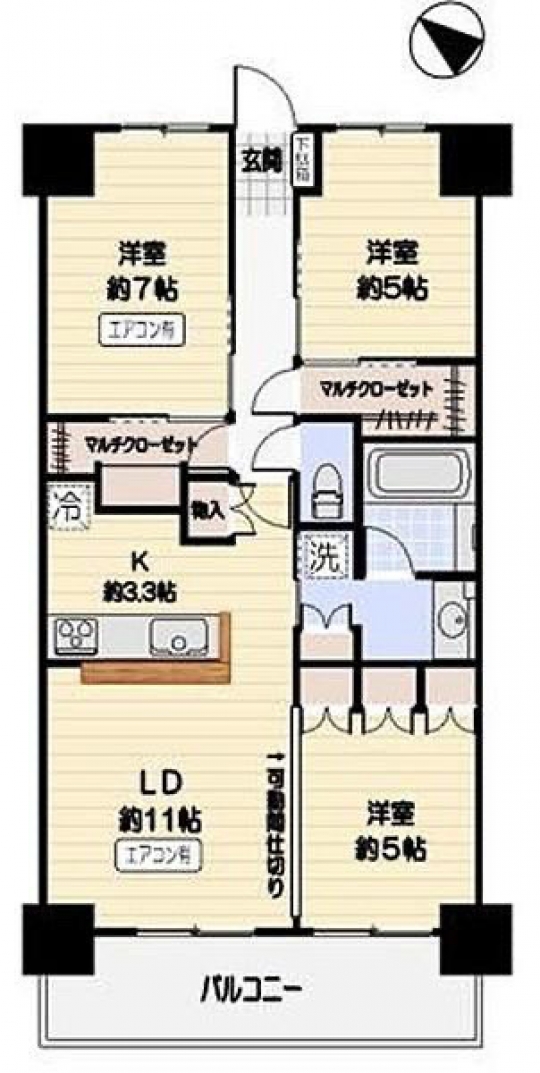 間取り図 - 京浜東北線北浦和駅徒歩8分のマンションです。} - ルームシェアルームメイト