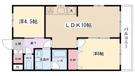 間取り図 - 相模原市ルームメイト募集　2LDKの1部屋をお貸しします（月5万～）} - ルームシェアルームメイト